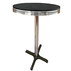 American mid century retro round fire proof bar table, customized round Formica laminate high bar table