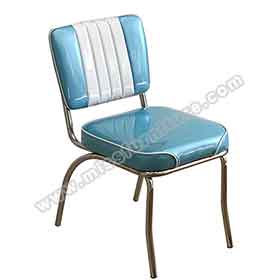 american 1950s retro diner chairs R-8311-High quality glossy leather stainless steel midcentury american retro dining room chair,stripe back with piping 50s retro dining room chair