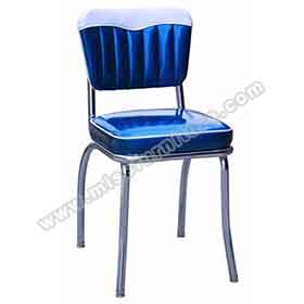 american 1950s retro diner chairs R-8322-High quality gloss blue leather wave top and seat piping american 50's dinette chairs, gloss PU wave top 50s american dinette chairs