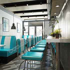 Beatiful turquoise color retro bar stools furniture