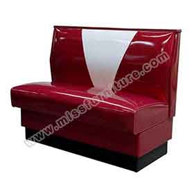 Classic v back rubby colour american style retro diner booth seating, thick seat and backrest V back rubby american diner booth seating