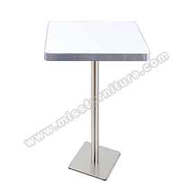 american 1950s retro diner bar table R-8709-High quality square fireproof table top and stainless steel table base american 50's diner bar table,fireproof restaurant american diner bar table