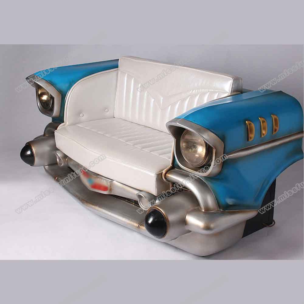 High quality American 1950s diner iron chevrolet front car sofas seating R8963,retro restaurant iron chevrolet front car sofas, American style classic 1950s retro car seat couch sofas furniture R-8963