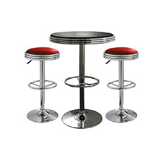 50s retro bar tables and chairs set R-8613-American 1950s retro round lifting bar table and chair set, doule seat round lifting 1950s retro bar table set furniture