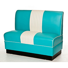 Colorful 50's retro restaurant two seaters leather sofa Bel Air booth, durable American 1950s diner Bel Air booth sofa