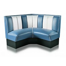 Popular American midcentury style retro diner leather dining corner booth, cheaper 1950s retro diner corner booth sofa