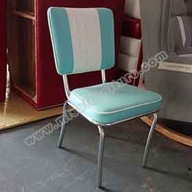 american 1950s retro diner chairs R-8306-Restaurant stainless steel frame smooth with piping turquoise retro 50s diner chairs, turquoise leather retro restaurant chrome diner chair