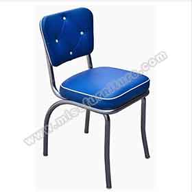 american 1950s retro diner chairs R-8336-Blue PU leather button back stainless steel 1950's style american diner chairs, 4 button backrest 1950's american diner made in China