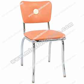 american 1950s retro diner chairs R-8347-Wholesale orange colour with middle button backrest 1960's american diner chair, button back chrome american style 60's diner chairs