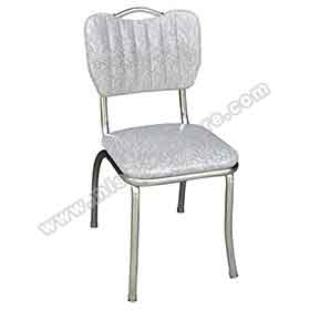 american 1950s retro diner chairs R-8364-Handle back with gray pattern leather 1950s style american dinner chairs, gray leather stripe with handle american 1950s dinner chairs