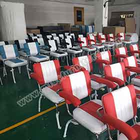 Red and white with armrest restaurant steel 1950's retro dining chairs, comfortable with armrest red retro 1950's restaurant chairs