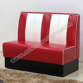 american 1950s retro diner booths R-8503-Wholesale rubby and white color retro kitchen 1950s american diner booth sofas, thick seater rubby 50s retro kitchen diner booth sofas