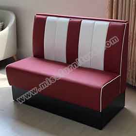 american 1950s retro diner booths R-8504-Customize rubby american Bel air diner booth sofas, 2 seater long stripe back american retro 50s dining room Bel Air diner booth sofas