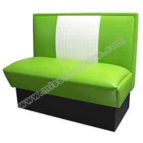 american 1950s retro diner booths R-8511-Hot sale apple green PU leather american retro dinette diner booth couch, green color stripe back 1950s american rero dinette booth couch