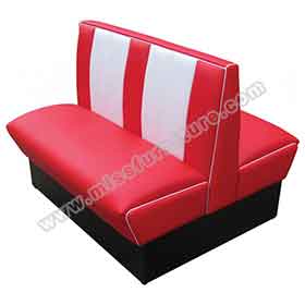 american 1950s retro diner booths R-8531-Red leather 4 seater doubleside retro dining room booth seating, red and white doubleside 50s style retro dining booth sofa seating