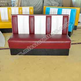 long 3 seater booth couch-High quality long 3 seater 1.5 meter rubby and white color retro style american 50s diner booth couch gallery