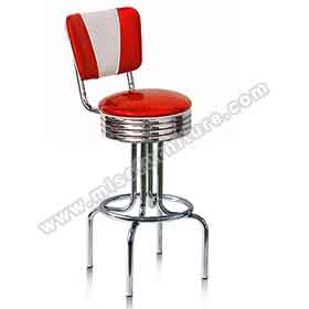 american 1950s retro diner stools R-8816-Round stainless steel with footer american club fifties retro bar stools, red/turquoise leather steel round american style 50s retro bar stools