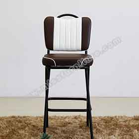 american 1950s retro diner stools R-8825-Black PVC 5 channels backrest with handle retro 50's bar chairs, restaurant steel handle and stripe back vintage american retro pub chairs