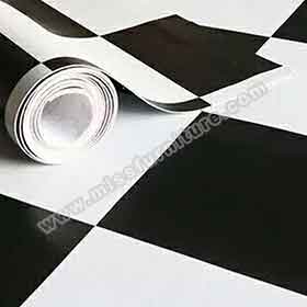 1950s retro diner decor design R-8922-Retro diner white and black PVC floor, american style 1950's diner with glue white and black PVC floor