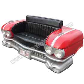 classic 1950s retro car seat couch R-8962-High quality American retro diner iron cadillac front car sofas seating M8962, red painting 1950's dining room retro cadillac front car sofas