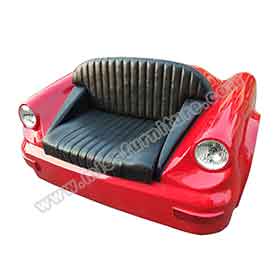 Customize American diner iron single seater car sofas M8965, red painting 1 seater retro diner metal car sofas seating