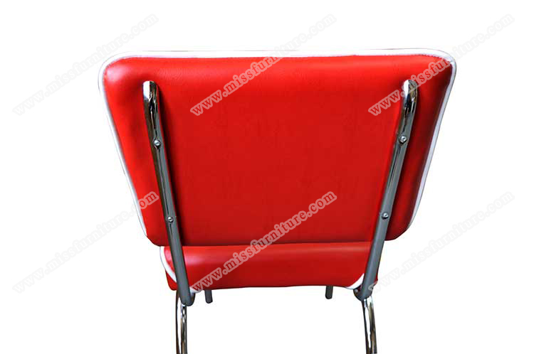 American Style 1950's chrome frame retro restaurant dining chair,red stripe vinyl retro 1950s diner chair