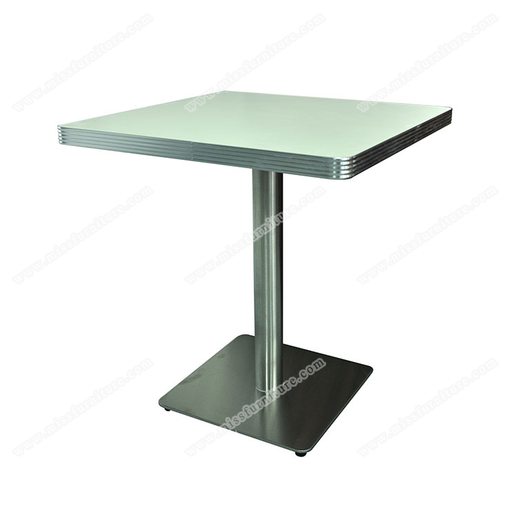 American 1950 style retro diner MDF table, American mid-century style retro dining room 2 seat metal edge table