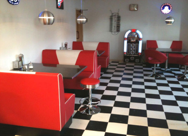 American 1950s style retro diner decoration 