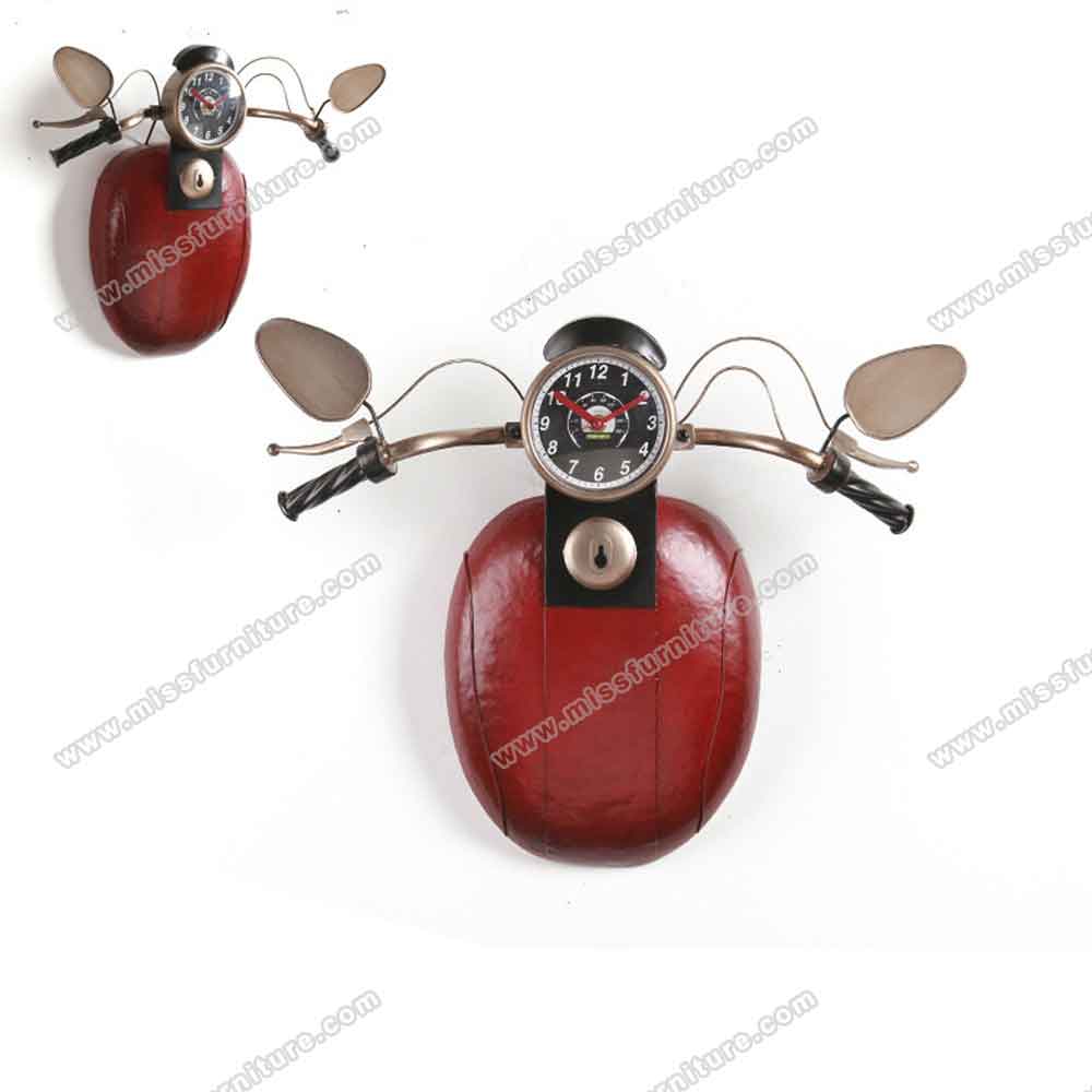 Midcentury retro diner motorcycle with tyre wall decor, red color pendant 1950s diner motor models wall decor, classic 1950s retro diner decor design R-89153