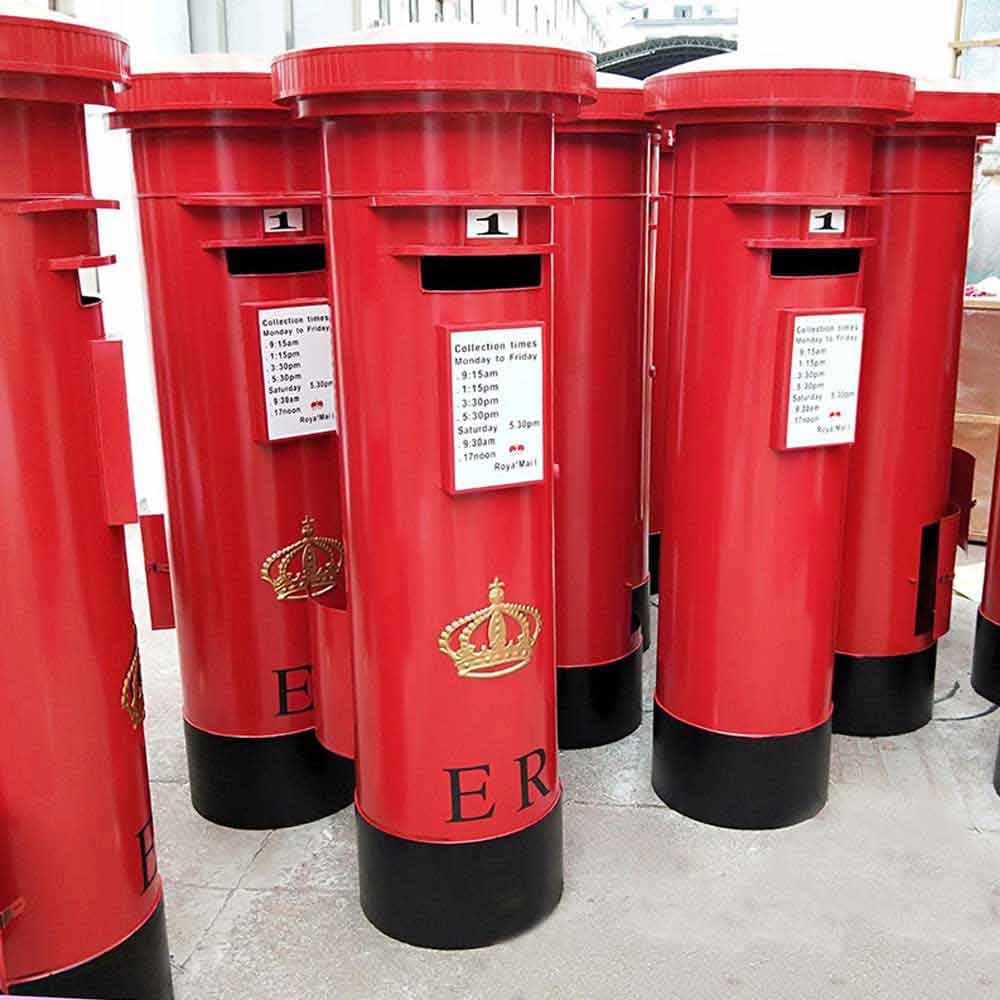 American 1950s retro diner red metal telephone booth, metal telephone kiosk, red metal mailbox, metal bench, metal signage models, classic 1950s retro diner metal telephone kiosk models R-8925