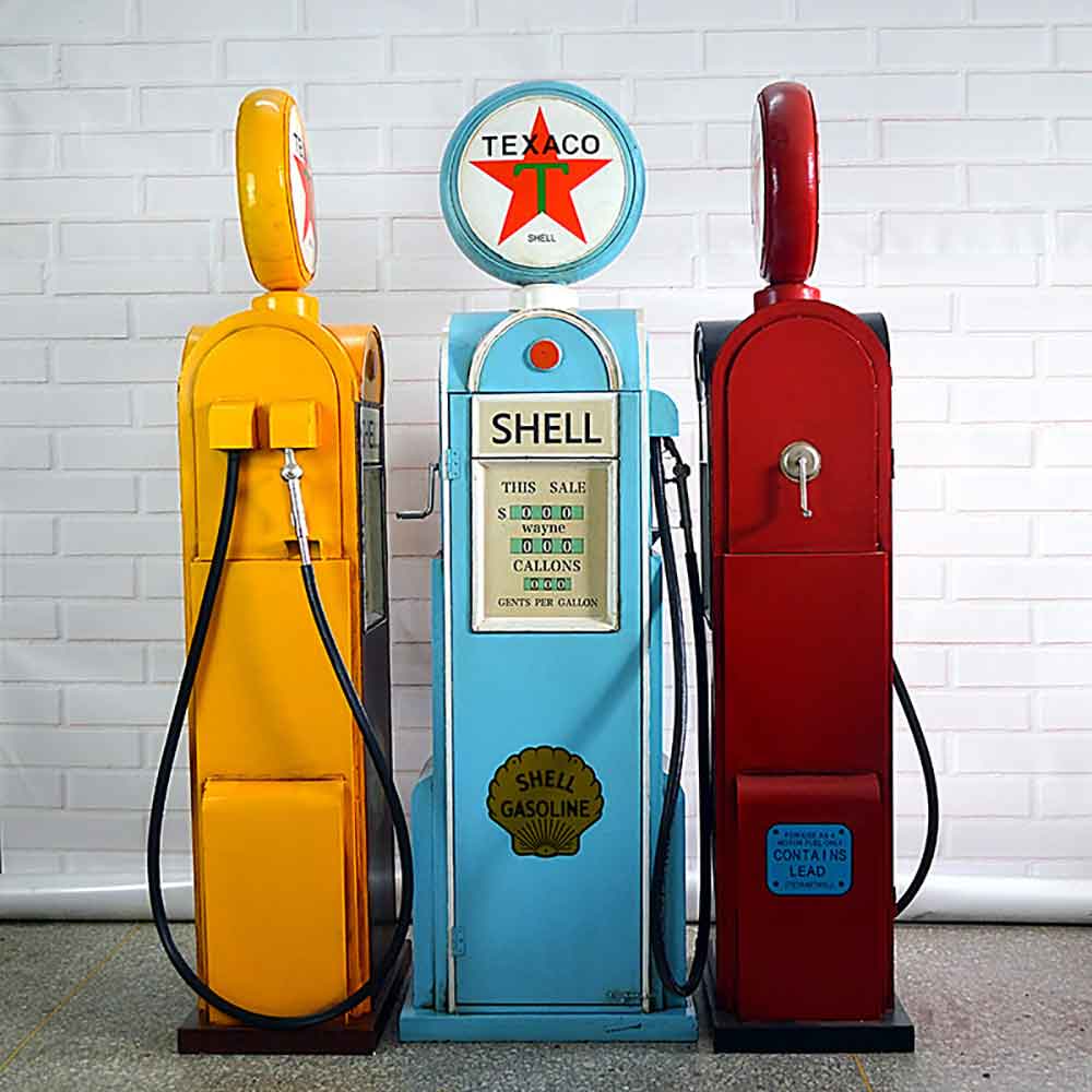 metal 66 signage red fuel bowser models, 1950s retro metal shell models, 120/150/180cm iron retro TEXACO models, classic 1950s retro diner metal fuel bowser models R-8926.