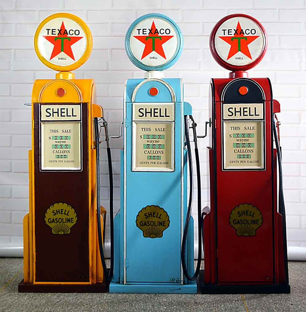 metal 66 signage red fuel bowser models, 1950s retro metal shell models, 120/150/180cm iron retro TEXACO models, classic 1950s retro diner metal fuel bowser models R-8926.