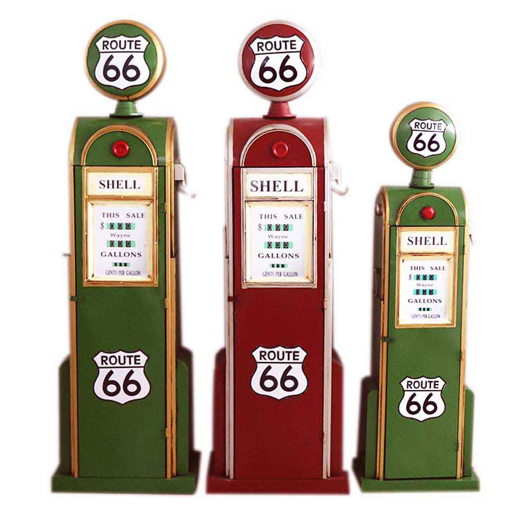 metal 66 signage red fuel bowser models, 1950s retro metal shell models, 120/150/180cm iron retro TEXACO models, classic 1950s retro diner metal fuel bowser models R-8926.