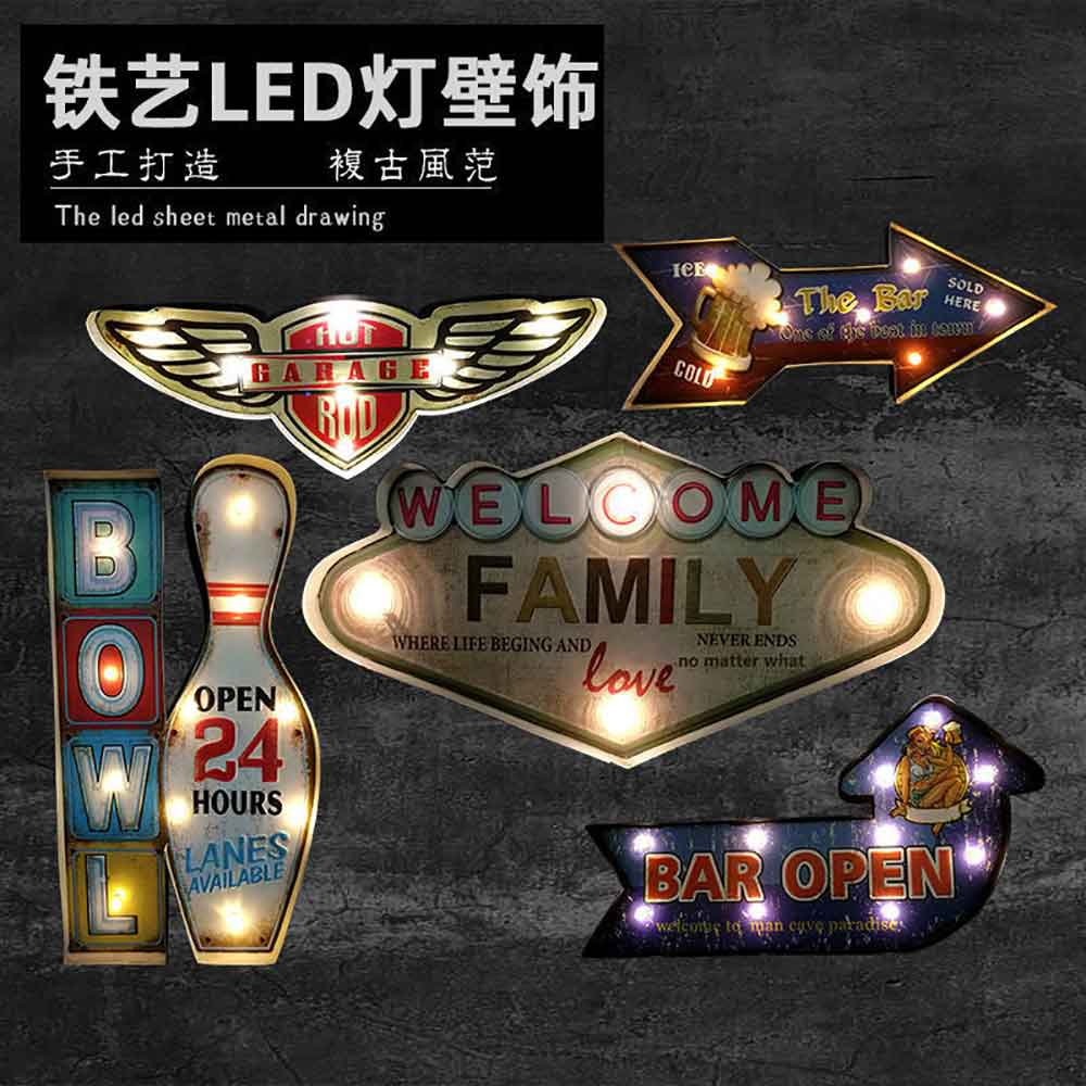 Midcentury American style 1950s retro 66 ROUTE LED signage, customize 1950s style metal with LED lights diner signage, classic 1950s retro diner metal 66 ROUTE LED signage R-8927