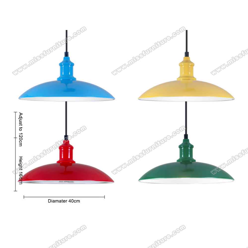 Red/white/black/yellow/green round iron american retro diner pendant lights, colorful 1950s restaurant iron round pendant lights
,American 1950s retro diner pendant lights R-89392