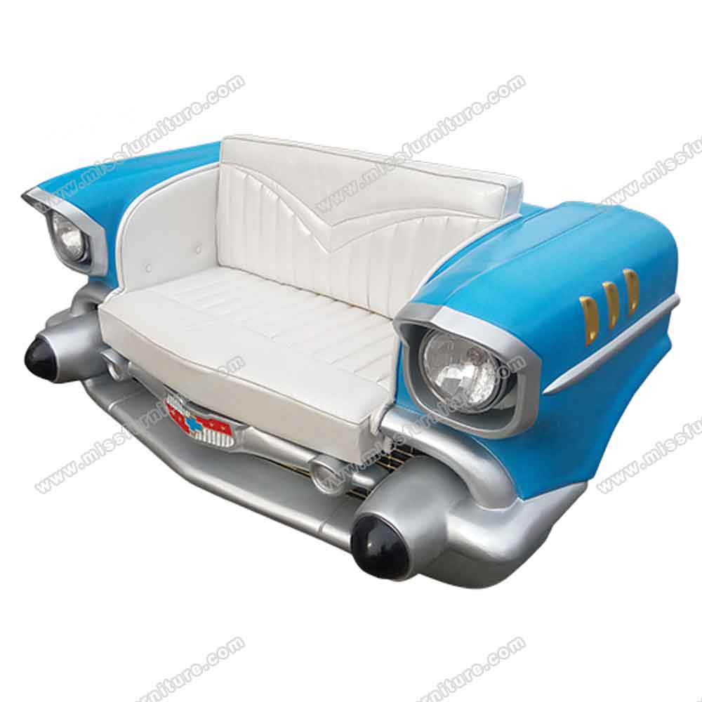 High quality American 1950s diner iron chevrolet front car sofas seating R8963,retro restaurant iron chevrolet front car sofas