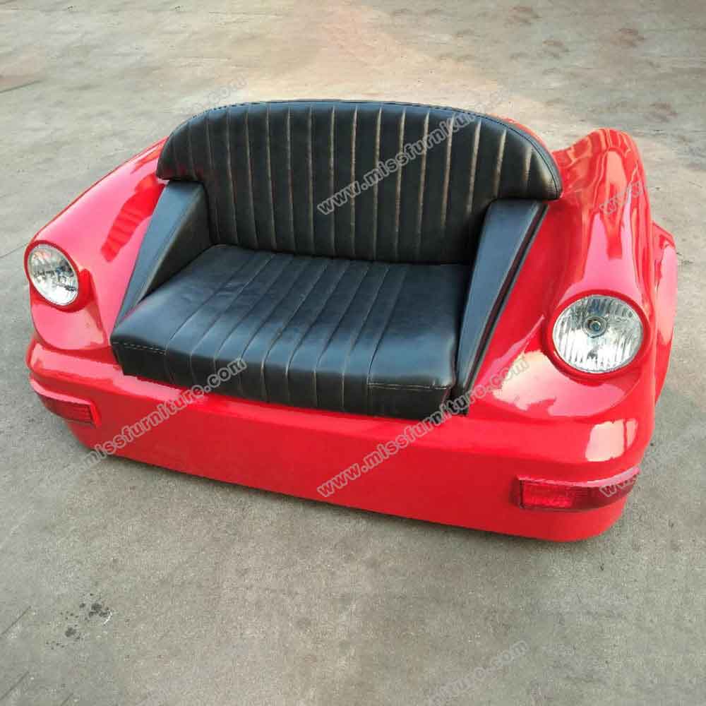 Customize American diner iron single seater car sofas R8965, red painting 1 seater retro diner metal car sofas seating, American style classic 1950s retro car seat couch sofas furniture R-8965